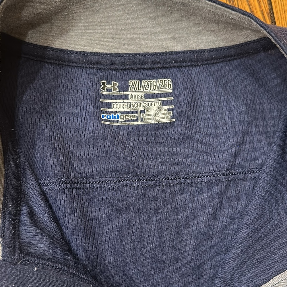 UNDER ARMOUR MENS NAVY AND GRAY COLD GEAR LOOSE FIT QUARTER ZIP SIZE XXL - Picture 3 of 8